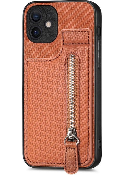 IPhone 11 Için Kılıf Cüzdan Crad Yuvası Fermuar Standı Manyetik Araç Montaj (Yurt Dışından)