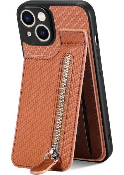 IPhone 13 Için Kılıf Manyetik Araç Montaj Standı Crad Yuvası Cüzdan Fermuar (Yurt Dışından)