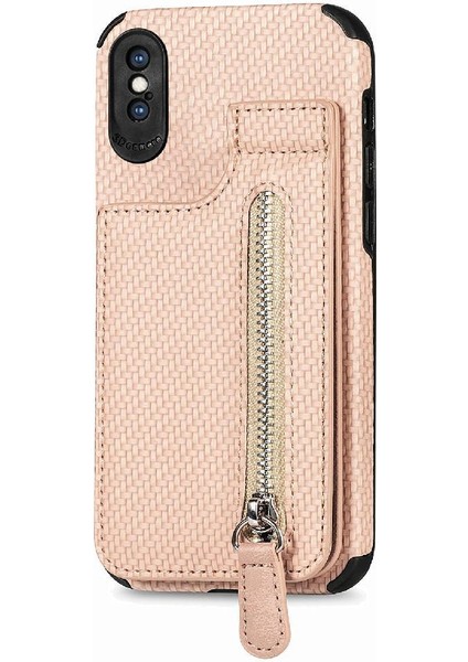 IPhone Xs Max Için Kılıf Standı Manyetik Araç Montaj Crad Yuvası Fermuar Cüzdan (Yurt Dışından) fırsatları