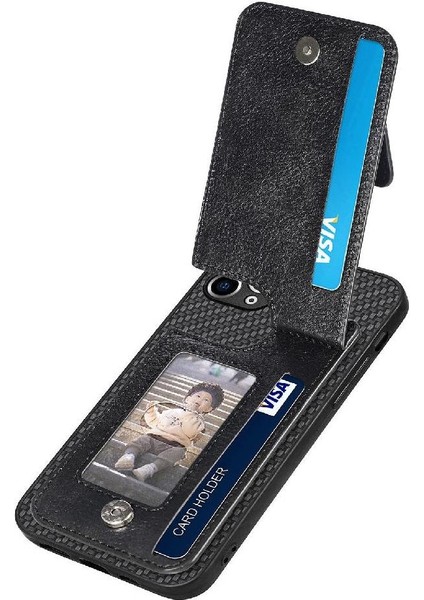 IPhone 11 Için Kılıf Pro Max Standı Crad Yuvası Fermuar Cüzdan Manyetik Araç Montaj (Yurt Dışından)