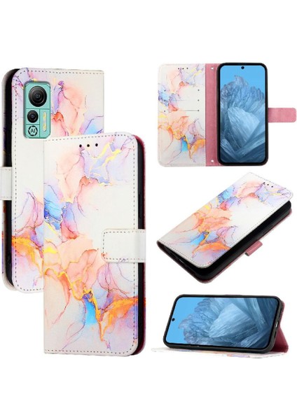 Ulefone Not 14 Için Kılıf Mermer Desen Kickstand Cüzdan Pu Deri (Yurt Dışından)