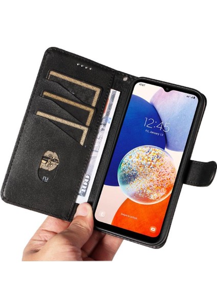 Samsung Galaxy A14 5g Için Filp Durumda Preslenmiş Pu Deri Cüzdan Telefon Kılıfı (Yurt Dışından) modelleri