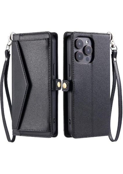 Cüzdan Crossbody Durumda IPhone 15 Pro Kart Tutucu Rfıd Engelleme Cüzdan (Yurt Dışından)