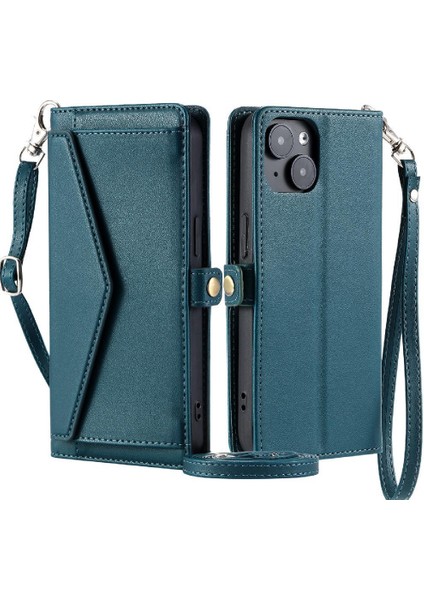 Cüzdan Crossbody Kılıf IPhone 14 Artı Fermuar Faturaları Yuvası Cüzdan Kılıf Için (Yurt Dışından)