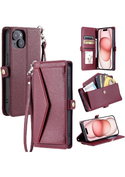 Cüzdan Crossbody Kılıf IPhone 13 Için Mini Kart Tutucu Cüzdan Kılıf Kadınlar Için (Yurt Dışından)
