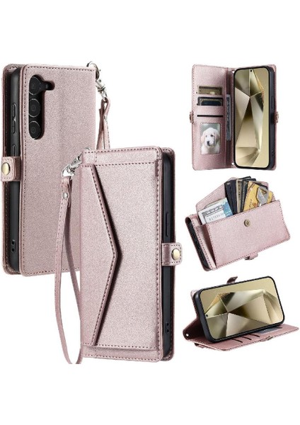 Samsung Galaxy S23 Için Cüzdan Crossbody Durumda Kart Tutucu Fermuar Faturaları Yuvası (Yurt Dışından)