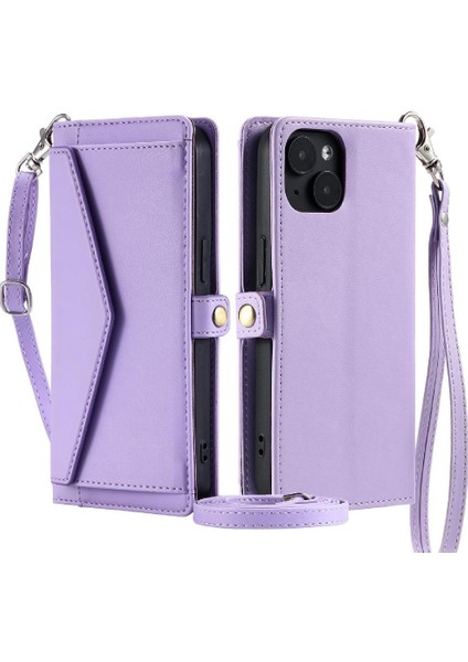 Cüzdan Crossbody Kılıf IPhone 13 Için Mini Kart Tutucu Cüzdan Kılıf Kadınlar Için (Yurt Dışından)