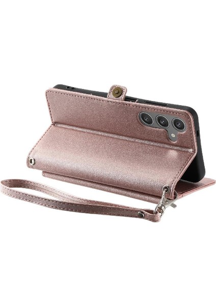 Cüzdan Crossbody Kılıf Samsung Galaxy A24 4g Fermuar Faturaları Yuvası Cüzdan (Yurt Dışından)
