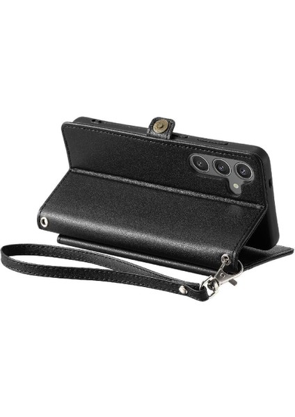 Cüzdan Crossbody Kılıf Samsung Galaxy A24 4g Fermuar Faturaları Yuvası Cüzdan (Yurt Dışından)