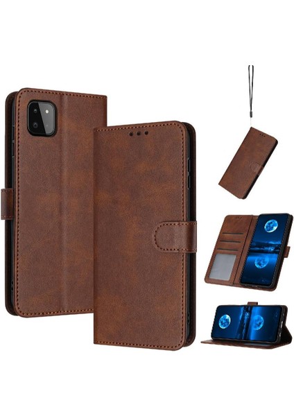 Samsung Galaxy A22 Için Flip Case 5g Pu Deri Saf Renk Kart Yuvası ile (Yurt Dışından)