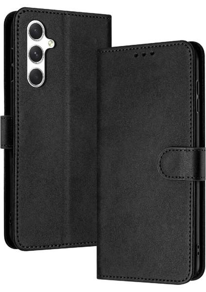 Samsung Galaxy A13 5g Kickstand Pu Deri Saf Renk Için Flip Case (Yurt Dışından)