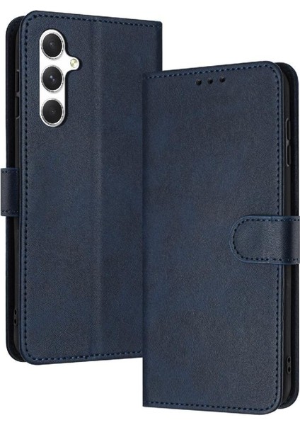 Samsung Galaxy A13 5g Kickstand Pu Deri Saf Renk Için Flip Case (Yurt Dışından)