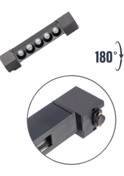 10W Lineer Ray Spot Siyah Kasa Opak 3000K (Günışığı)