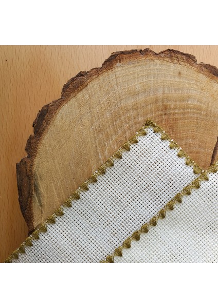 Etamin Işlemelik Sunum Peçetesi - 6 Parça - 15 x 15 cm - Kahve Yanı Sunum Peçetesi - Kokteyl Peçetesi