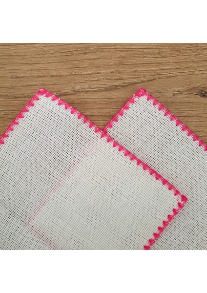 Etamin Işlemelik Sunum Peçetesi - 6 Parça - 15 x 15 cm - Kahve Yanı Sunum Peçetesi - Kokteyl Peçetesi