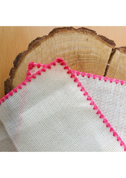 Etamin Işlemelik Sunum Peçetesi - 6 Parça - 15 x 15 cm - Kahve Yanı Sunum Peçetesi - Kokteyl Peçetesi