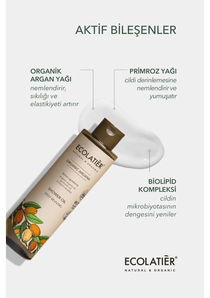 Duş Yağı Derin Canlandırıcı Organik Argan Nemlendirici Yumuşatıcı Pürüzsüzleştirici 250 ml fiyatları
