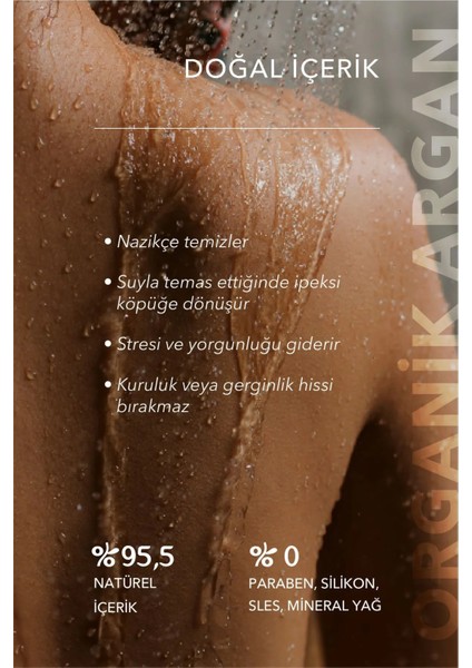 Duş Yağı Derin Canlandırıcı Organik Argan Nemlendirici Yumuşatıcı Pürüzsüzleştirici 250 ml fırsatları