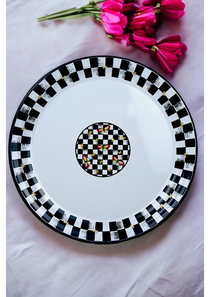 50 No Emaye Sini Sofra, Yemek Sunum Tepsi, Yer Sofrası Çinko ~48 cm fiyatları