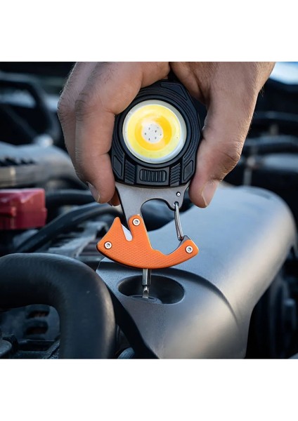 Tekno Trust Şarjlı Çok Fonksiyonlu Mini LED Lamba Anahtarlık ve Çakmak USB Şarjlı Kamp Için Taşınabilir Tam 7 M