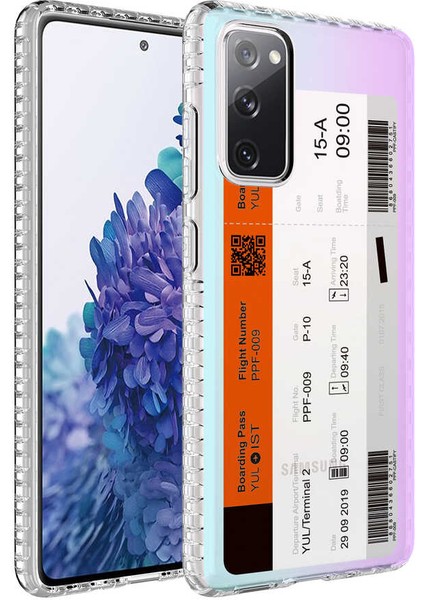 Samsung Galaxy S20 Fe Kılıf Airbag Kenarlı Renkli Desenli Silikon Elegans Kapak - No1