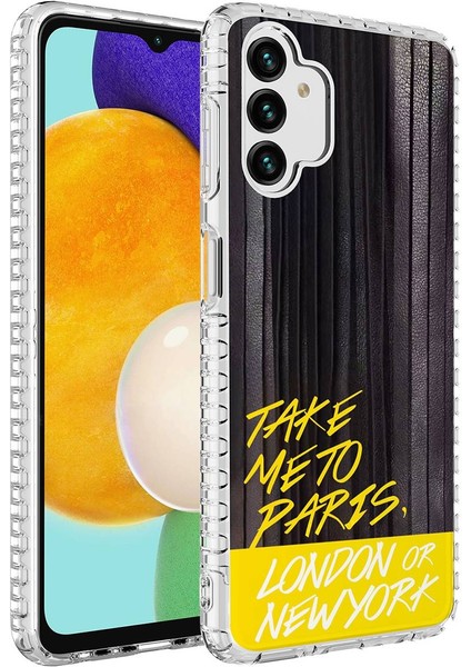 Samsung Galaxy A04S Kılıf Airbag Kenarlı Renkli Desenli Silikon Elegans Kapak - No3