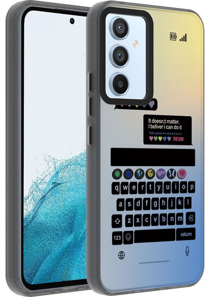 Samsung Galaxy A14 Kılıf Desenli Dragon Sert Kapak - Klavye