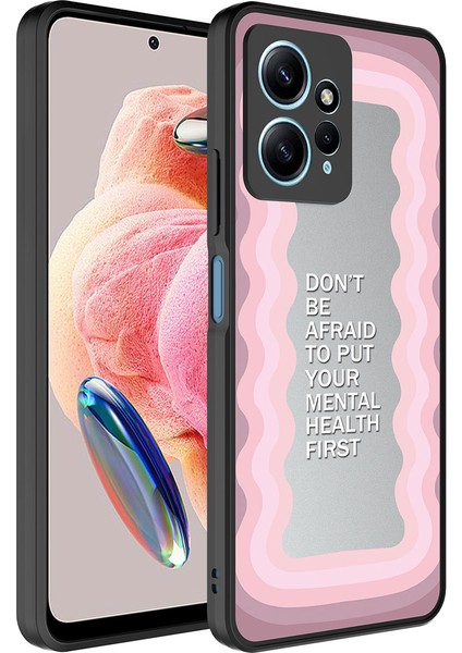 Xiaomi Redmi Note 12 4g Kılıf Aynalı Desenli Kamera Korumalı Parlak Mirror Kapak - Ayna