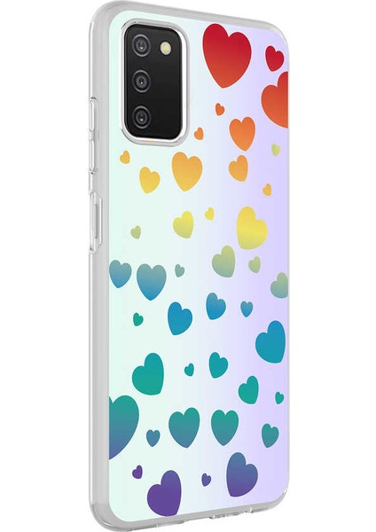 Samsung Galaxy A03S Kılıf M - Blue Desenli Kapak - Heart No3