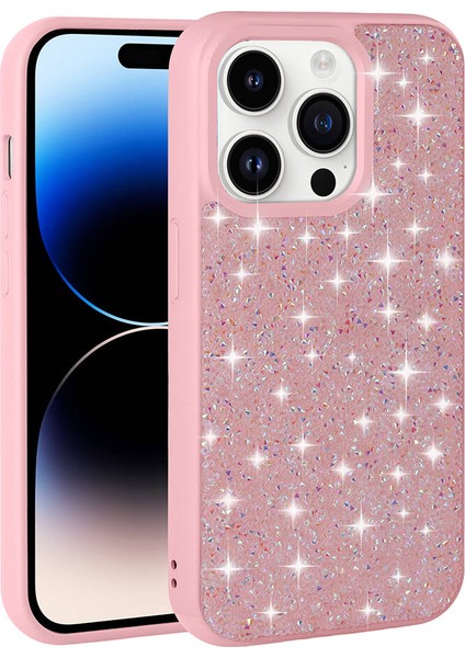 Apple iPhone 14 Pro Kılıf Parlak Taşlı Tasarım Pırlanta Kapak - Siyah fırsatları