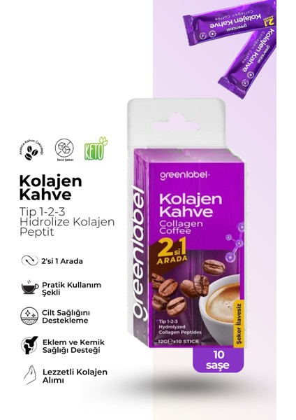 Greenlabel Kolajen Kahve 2si 1 Arada 12G. x 10 Adet
