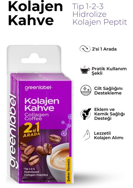 Greenlabel Kolajen Kahve 2si 1 Arada 12G. x 10 Adet