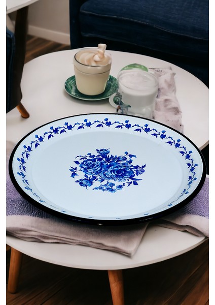 50 No Emaye Sini Sofra, Yemek Sunum Tepsi, Yer Sofrası Çinko ~48 cm indirimleri