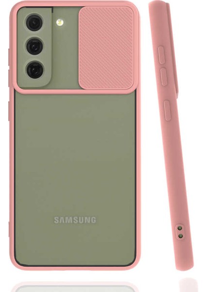 Samsung Galaxy S21 Fe Kılıf Lensi Kapak - Pembe Açık