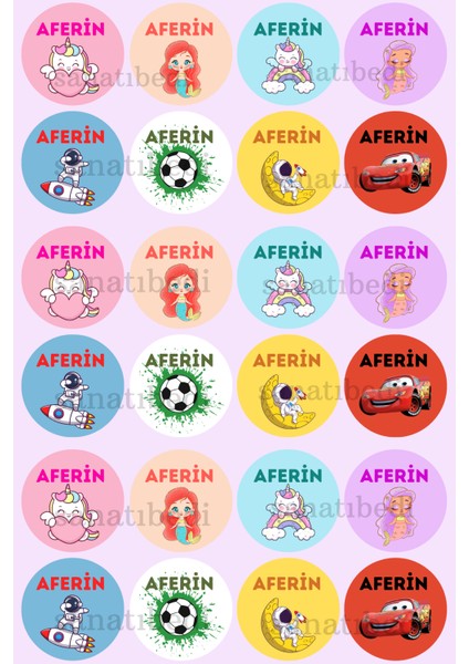 100 Adet Öğretmenler Için Aferin Ödev Etiketi - Okul Etiketi Motivasyon Sticker