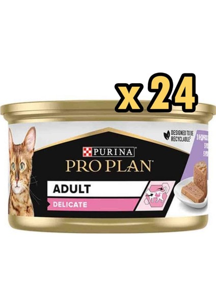 Delicate Hindi Etli Yetişkin Kedi Konservesi 85GR x 24 Adet