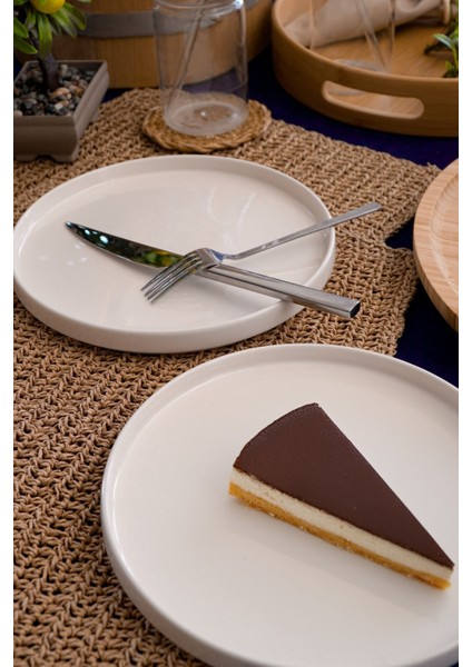 6'lı Venüs 20 cm Porselen Pasta ve Tatlı Tabağı Seti - Zarif ve Modern Tasarım