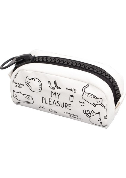 Öğrenci Kalem Çantası Yaratıcı Sevimli Kız Basit Tuval Büyük Kapasiteli Kalem Çantası Büyük Fermuarlı Kırtasiye Çantası (Yurt Dışından)