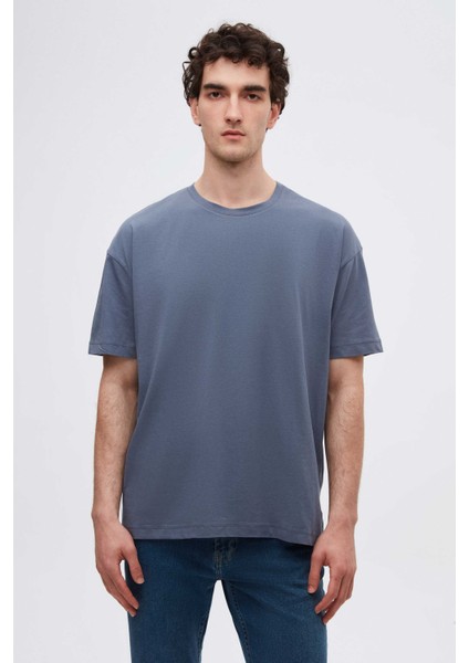 Oversize Füme %100 Pamuk T-Shirt 6HC14ORT02006
