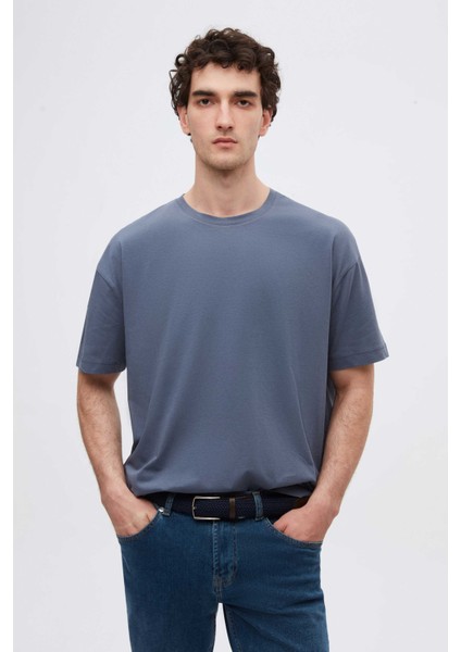 Oversize Füme %100 Pamuk T-Shirt 6HC14ORT02006 fiyatları