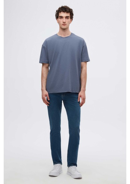 Oversize Füme %100 Pamuk T-Shirt 6HC14ORT02006 indirimleri