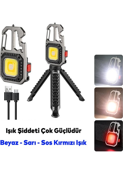 Mini LED El Feneri Anahtarlık Taşınabilir Kamp Lambası Alet Tornavida Şişe Açacağı Sos Işık Cam Kır