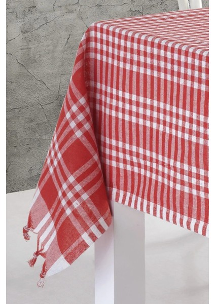 Kırmızı Pötikare Desen Sofra Örtüsü 170 x 170 cm fiyatları