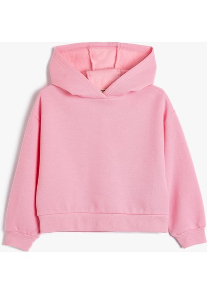 Basic Kapşonlu Sweatshirt Uzun Kollu Pamuklu