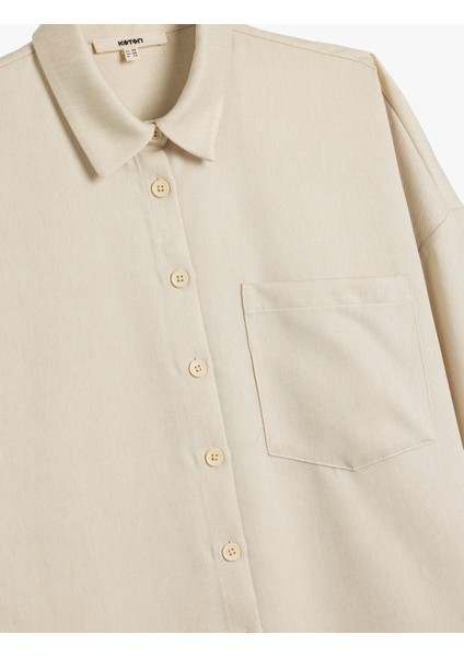 Oversize Gömlek Uzun Kollu Tek Cep Detaylı modelleri
