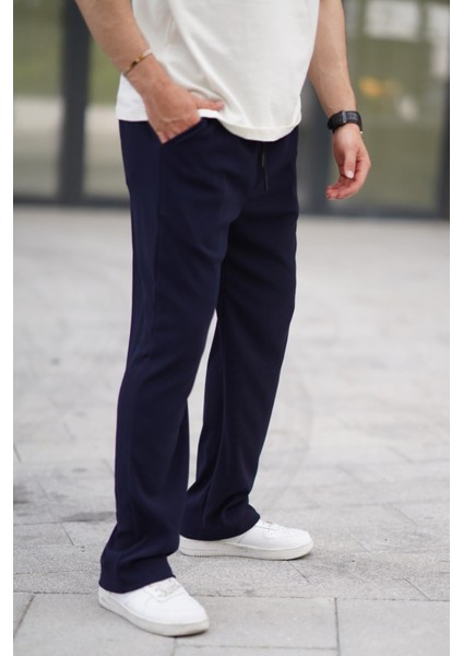 Lacivert Beli Ayarlanabilir Cep Detaylı Bol Pantolon 6545 modelleri