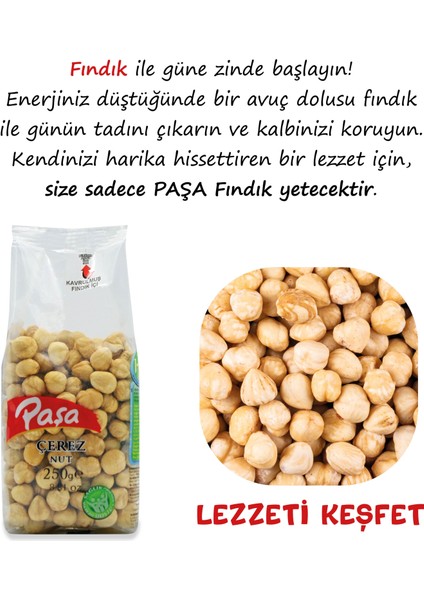 Paşa Kuruyemiş Kavrulmuş Fındık Içi 250 gr (Şeffaf Paket)