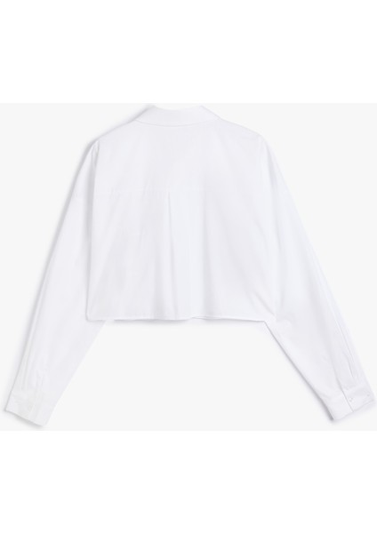 Crop Oversize Poplin Gömlek Taşlı Uzun Kollu Pamuklu fiyatları