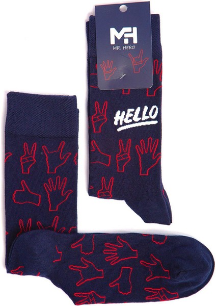 Mrhero Çok Renkli Unisex Tekli Çorap Freedom-Hello Temalı Soket Renkli Çorap 1053-MH Renkli