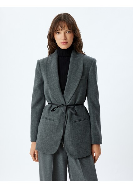 Blazer Ceket Kruvaze Ters Yaka Fiyonk Detaylı Cepli modelleri